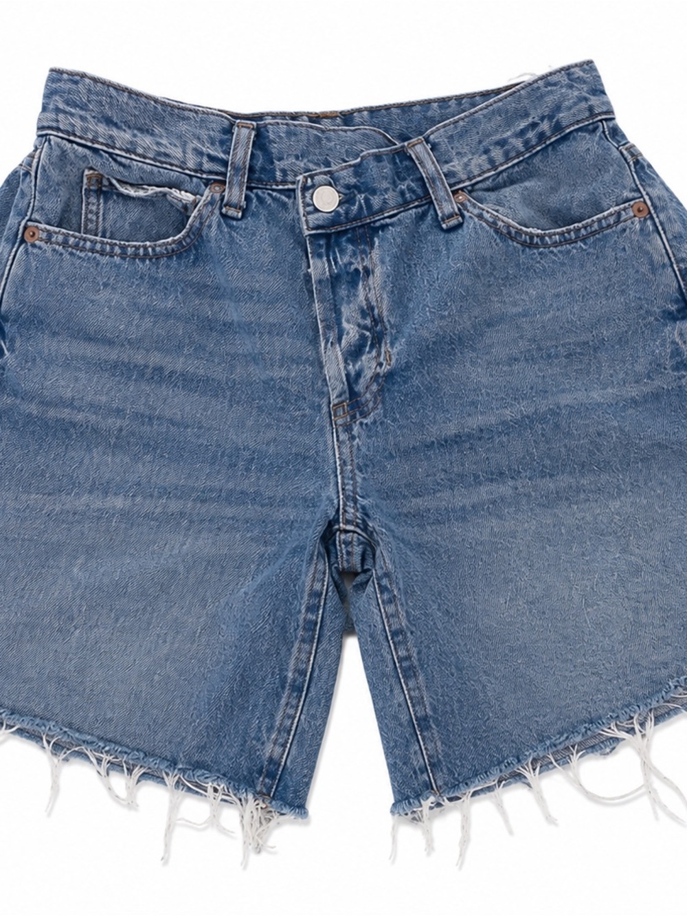 Free People We The Free Boomerang High-Rise Long Denim Shorts size 27